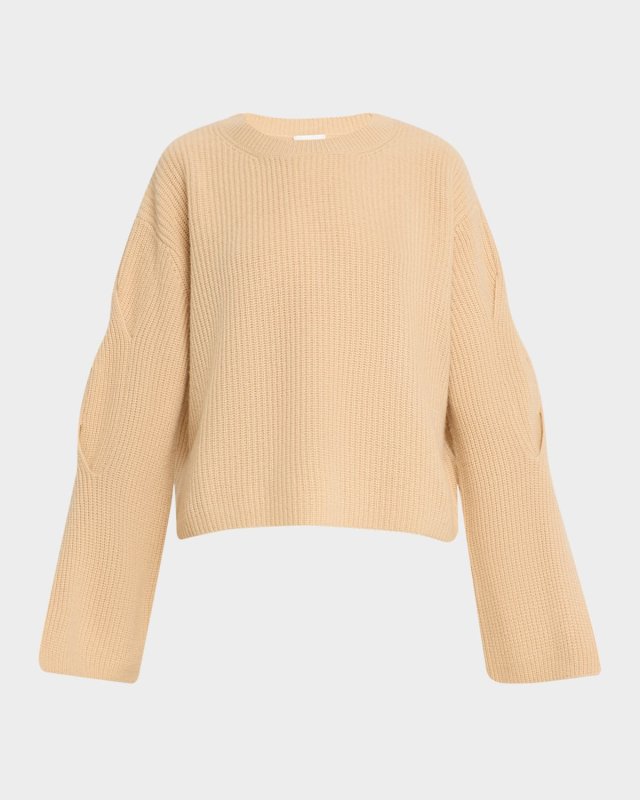 Ribbed Wool-Cashmere Crewneck Sweater